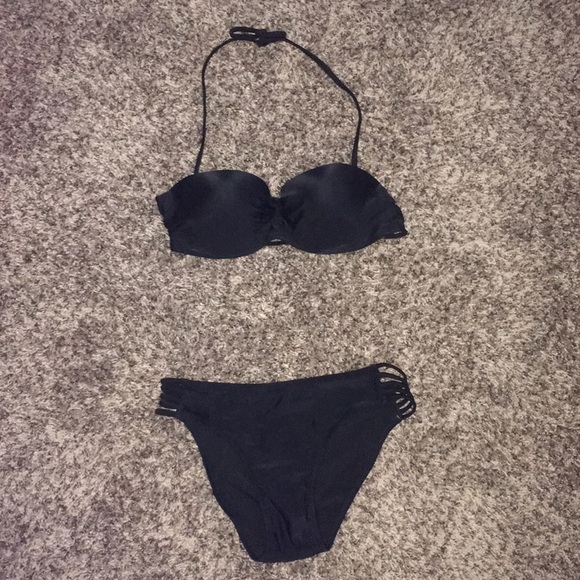 Victoria's Secret Other - Victoria’s Secret Black Strappy Push-Up Bikini